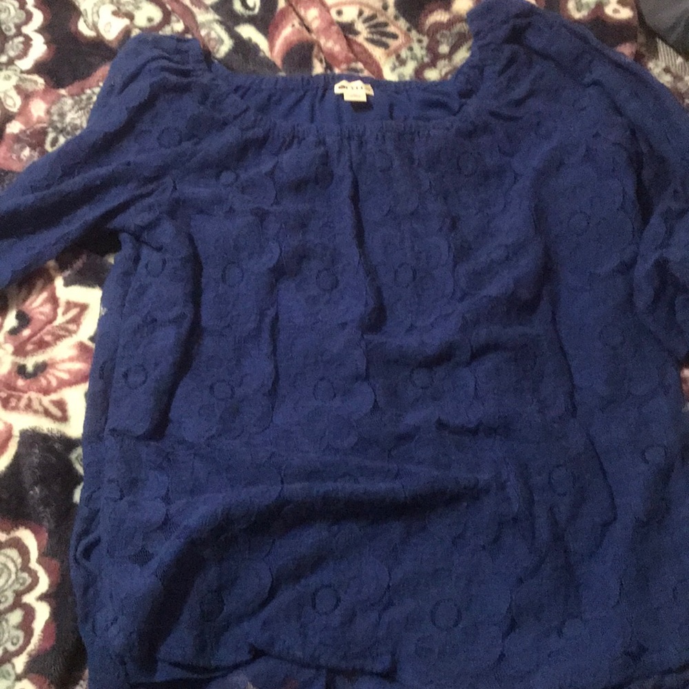 Navy Blue Blouse , Size M